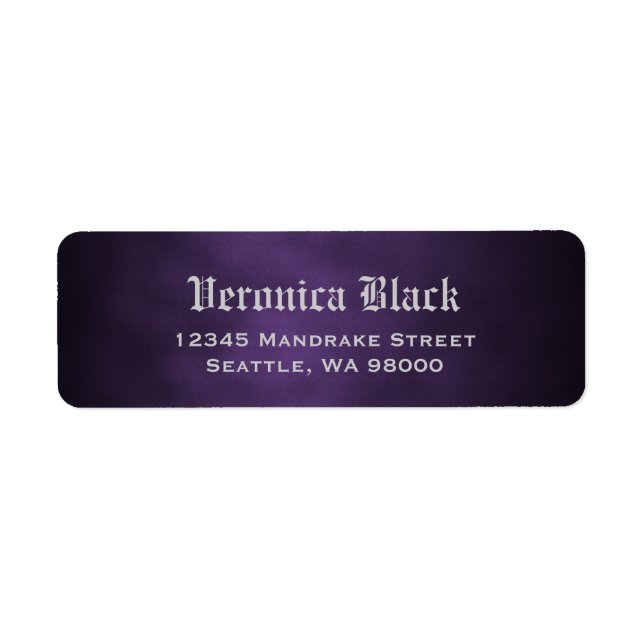 Étiquettes d'adresse ombrées violettes personnalis (Devant)