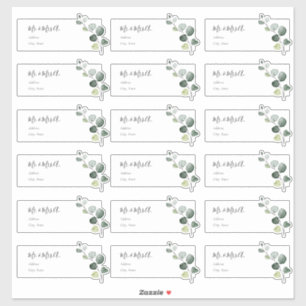 Étiquettes d'adresse pour invités au brin d'eucaly