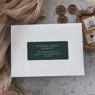 Étiquettes d'adresse pour invités vert émeraude de