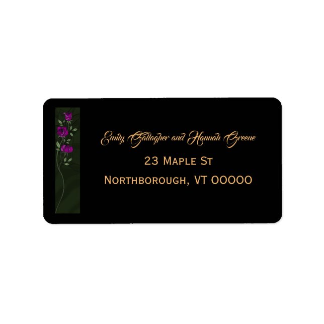 Étiquettes d'adresse Roses gothiques (Devant)