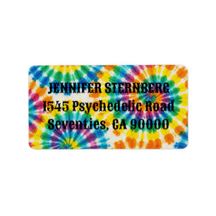 Étiquettes d'adresse RSVP Tie Dye Psychedélique