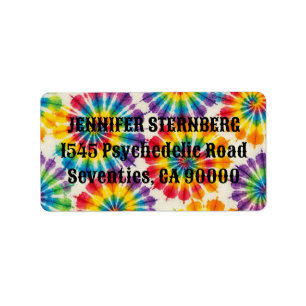 Étiquettes d'adresse RSVP Tie Dye Psychedélique