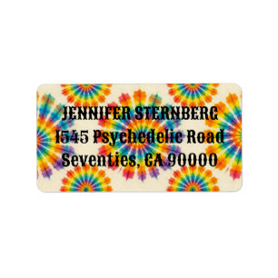 Étiquettes d'adresse RSVP Tie Dye Psychedélique