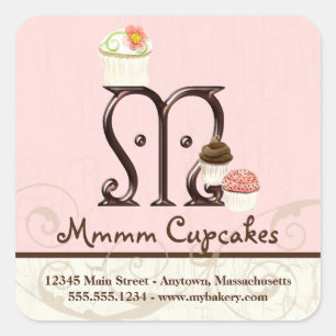 Étiquettes d'affaires de logo de petit gâteau de