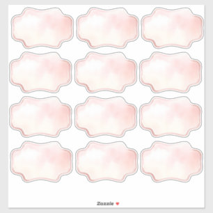 Étiquettes d'aquarelle rose pâle