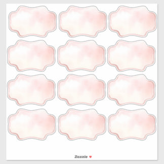 Étiquettes d'aquarelle rose pâle