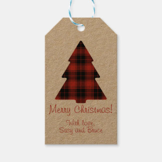 Étiquettes d'arbre de Noël Plaid Buffalo personnal