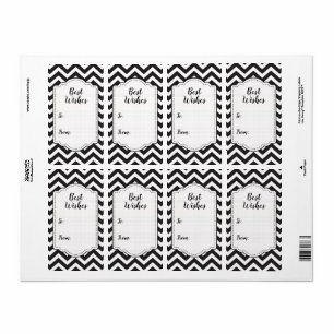 Étiquettes d'autocollant de mariage Chevron épais 