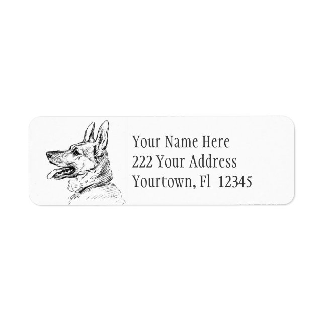 Étiquettes de adresse allemands de dessin de chien (Devant)