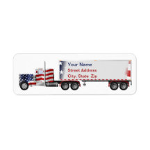 Étiquettes de adresse américains de gros camions d