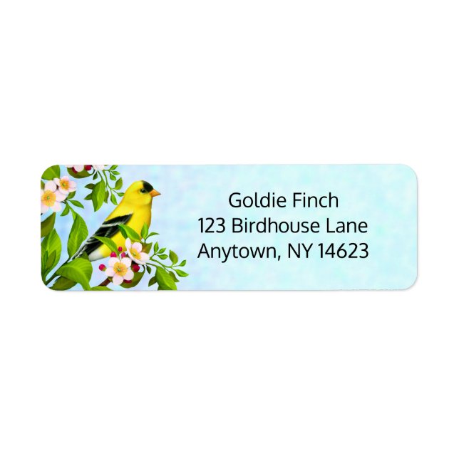 Étiquettes de adresse américains Goldfinch Bird (Devant)