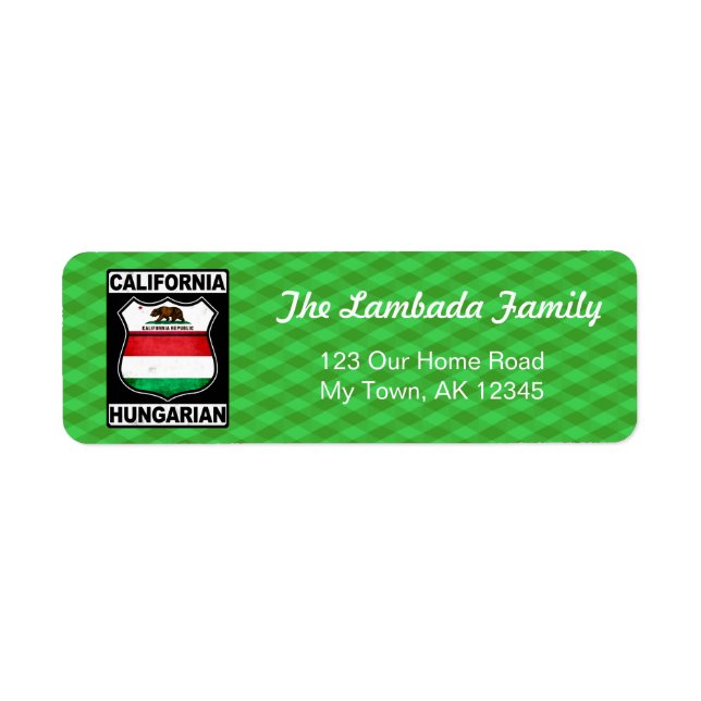 Étiquettes de adresse américains hongrois de Calif (Devant)