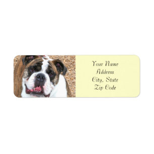 Étiquettes de adresse anglais de bouledogue