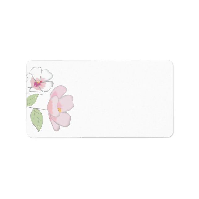 Étiquettes de adresse blancs de fleurs de cerisier (Devant)