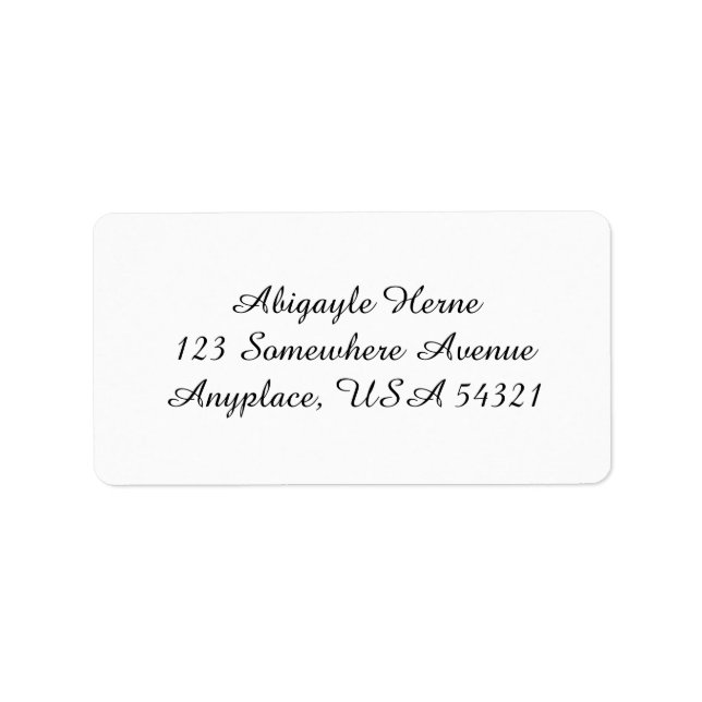 Étiquettes de adresse blancs simples (Devant)