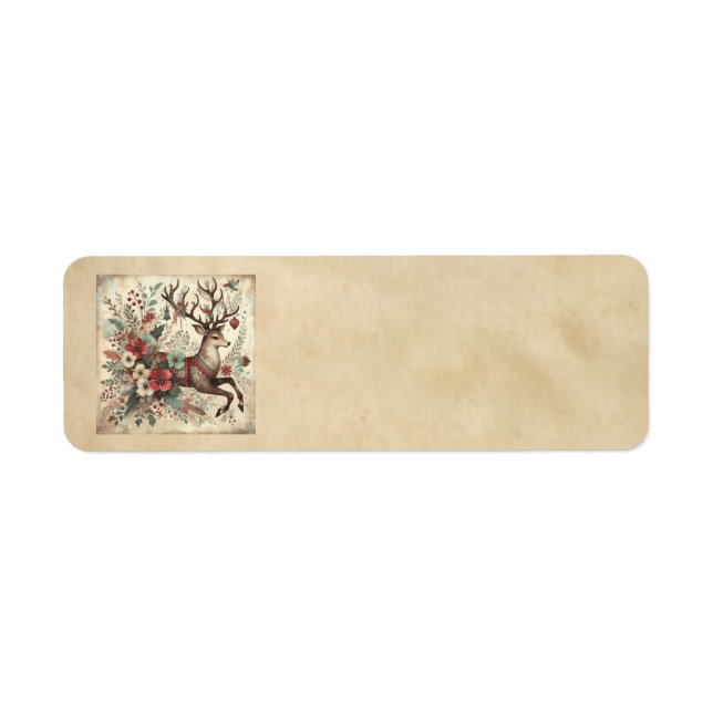 Étiquettes de adresse classiques de cerfs de Noël (Devant)