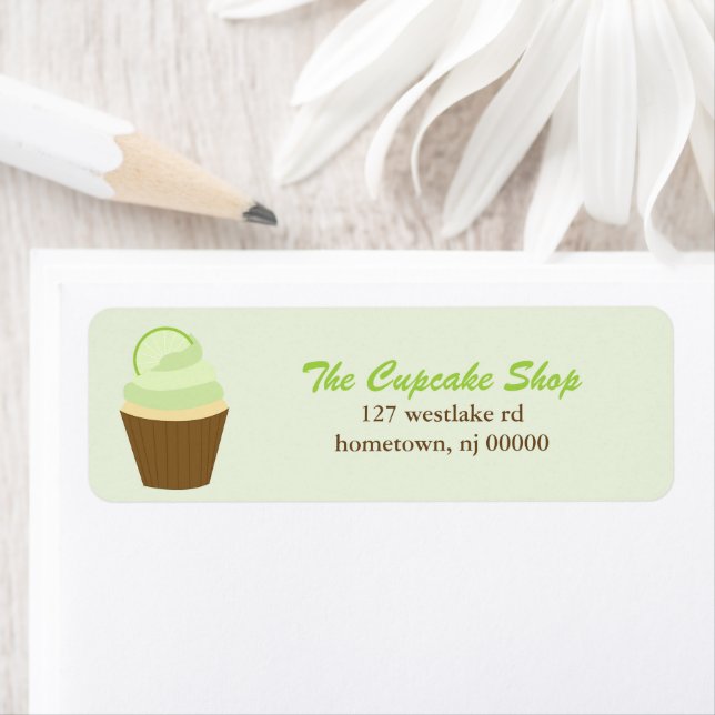 Étiquettes de adresse Cupcake (En situation)