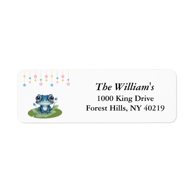 Étiquettes de adresse de baby shower, adresse pers (Devant)