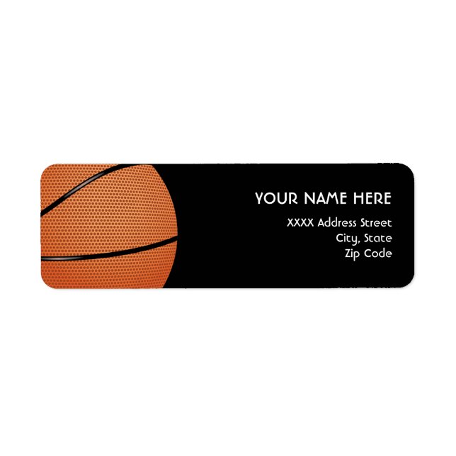 Étiquettes de adresse de basket-ball (Devant)