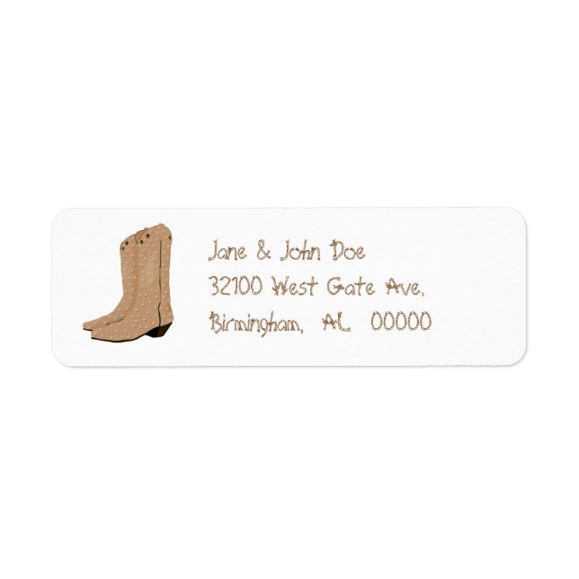 Étiquettes de adresse de bottes de cowboy (Devant)