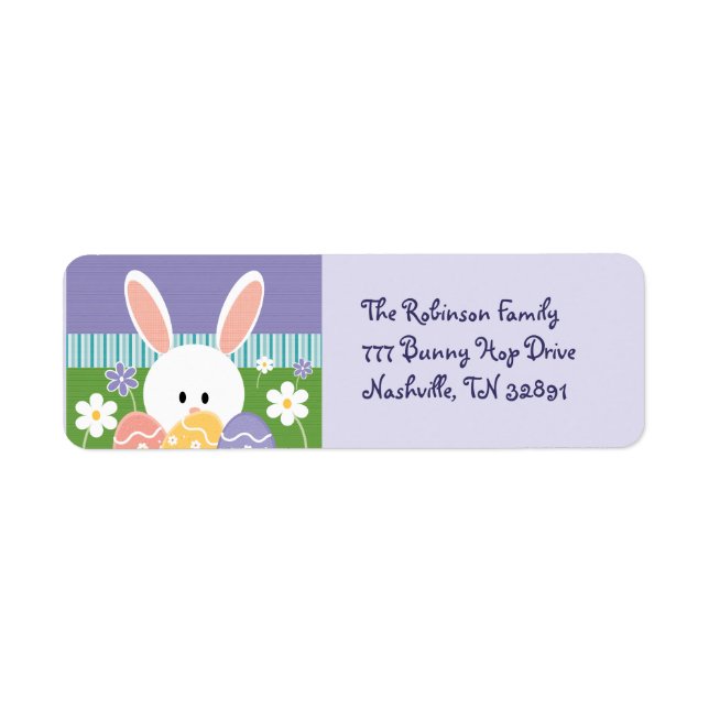 Étiquettes de adresse de Bunny de Pâques (Devant)