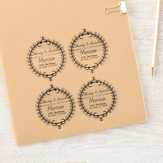 Étiquettes de adresse de calligraphie claire perso (Carnet)