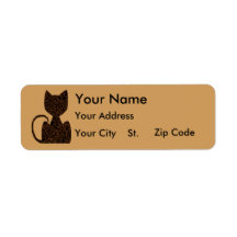 Étiquettes de adresse de chat de puzzle noir