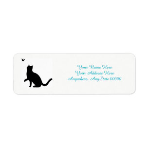 Étiquettes de adresse de chats noirs