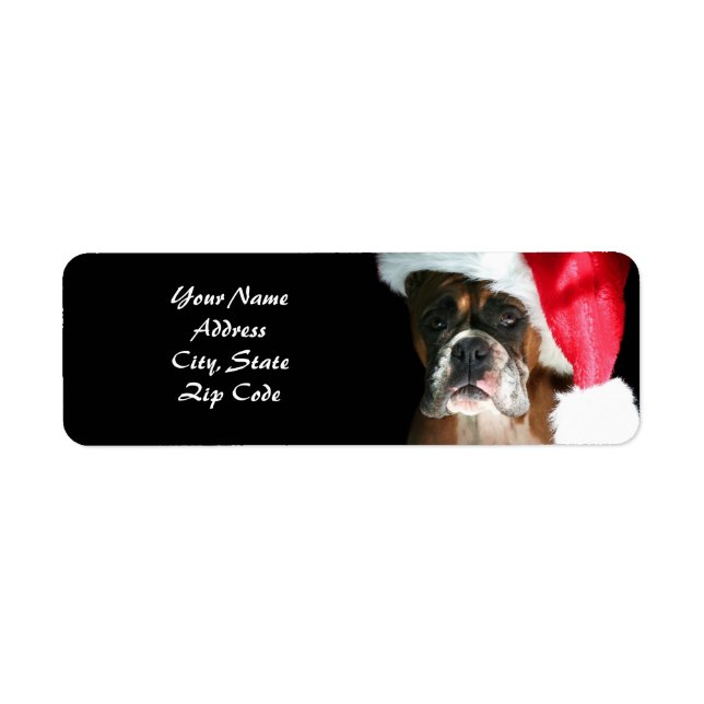 Étiquettes de adresse de chien de boîte de Noël (Devant)