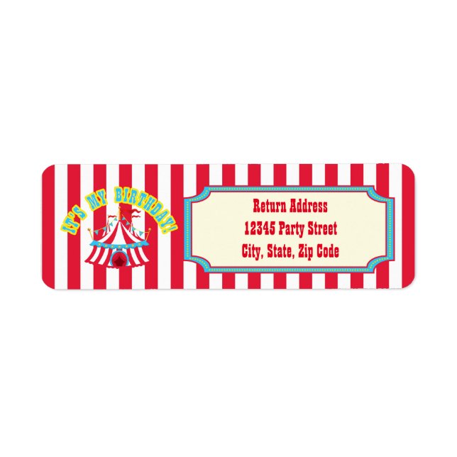 Étiquettes de adresse de cirque ou de carnaval (Devant)