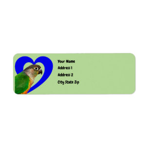 Étiquettes de adresse de coeur de Conure