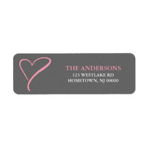 Étiquettes de adresse de coeur de griffonnage