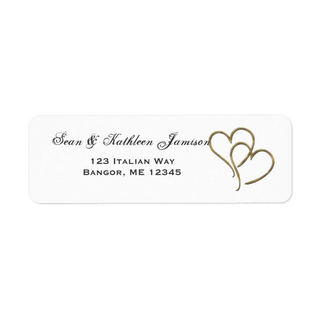 Étiquettes de adresse de coeur d'or (Devant)