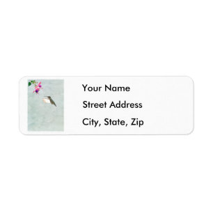 Étiquettes de adresse de colibri et de fuchsia