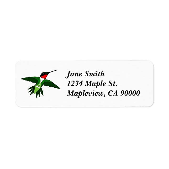 Étiquettes de adresse de colibris (Devant)