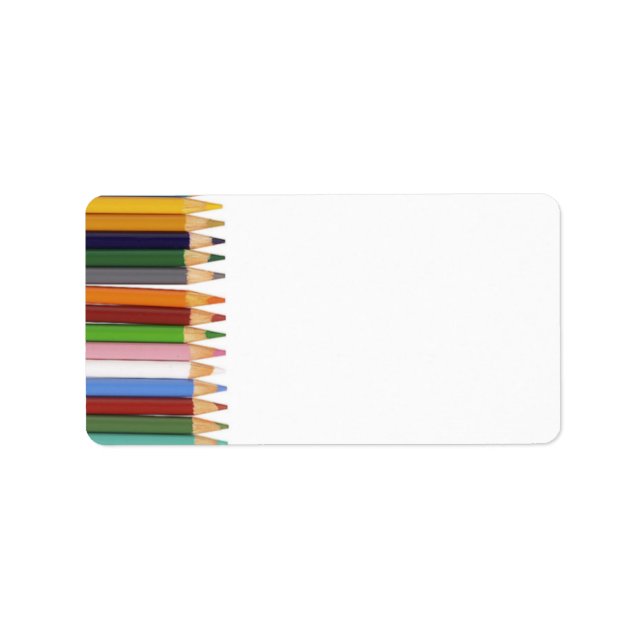 Étiquettes de adresse de crayons colorés (Devant)