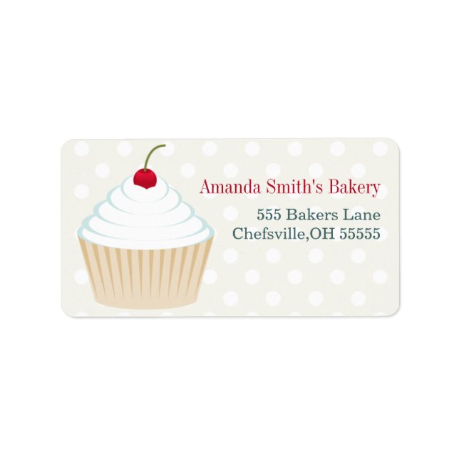 Étiquettes de adresse de Cupcake blanc (Devant)