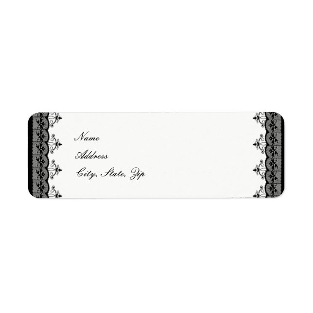 Étiquettes de adresse de dentelle noire (Devant)