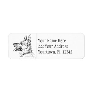 Étiquettes de adresse de dessin de chien de berge