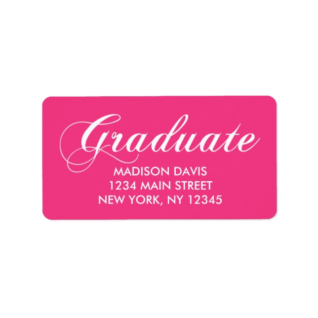 Étiquettes de adresse de diplômes Hot Pink (Devant)