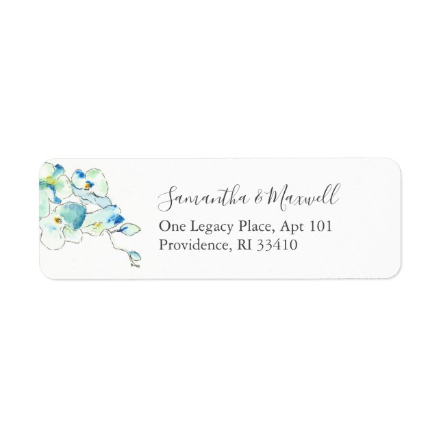 Étiquettes de adresse de fleurs d'aquarelle tropic (Devant)