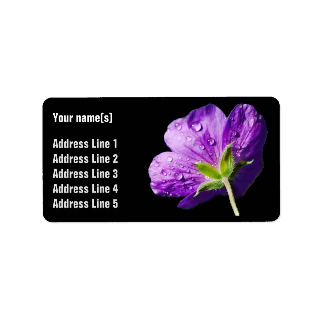 Étiquettes de adresse de fleurs de géranium person (Devant)