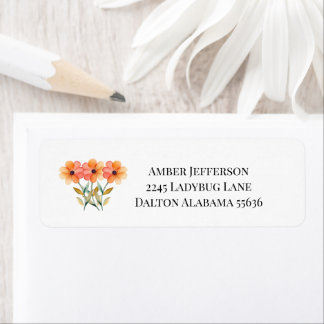 Étiquettes de adresse de fleurs printanières