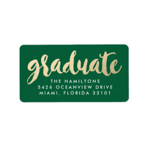 Étiquettes de adresse de graduation de Faux Gold F