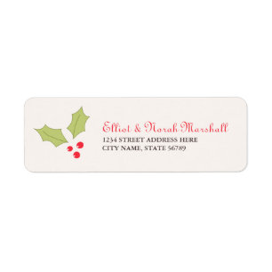 Étiquettes de adresse de Holly Berries