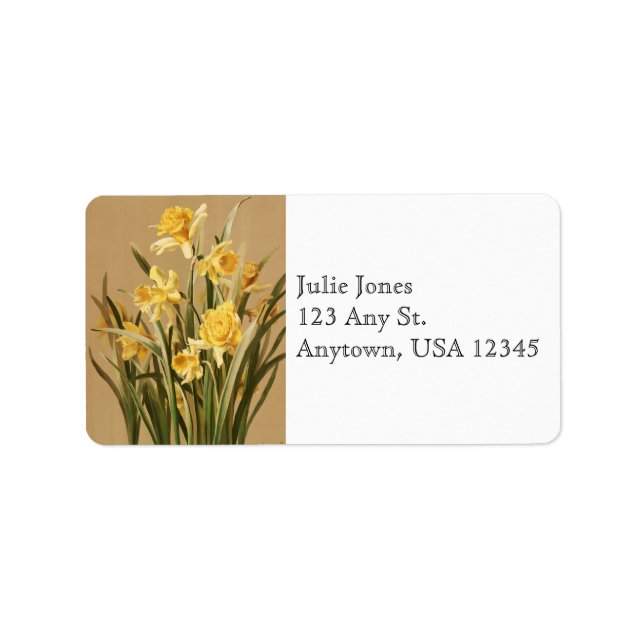 Étiquettes de adresse de jonquilles vintages (Devant)