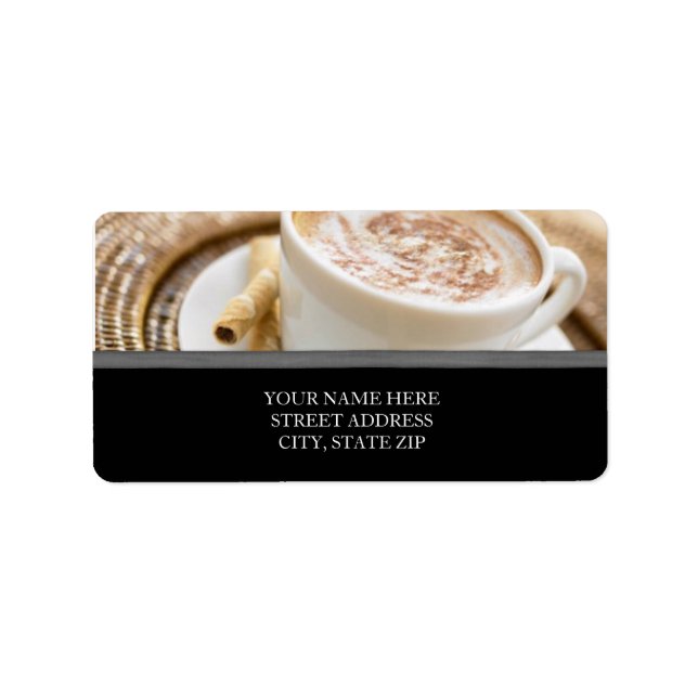 Étiquettes de adresse de la coupe du café (Devant)