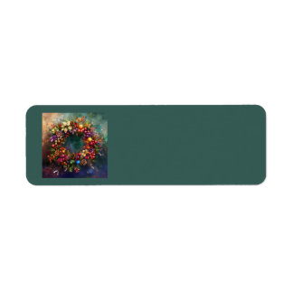 Étiquettes de adresse de la couronne de Noël