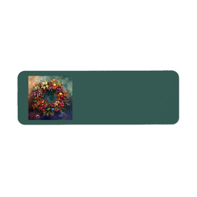 Étiquettes de adresse de la couronne de Noël (Devant)