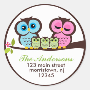 Étiquettes de adresse de la famille Owl